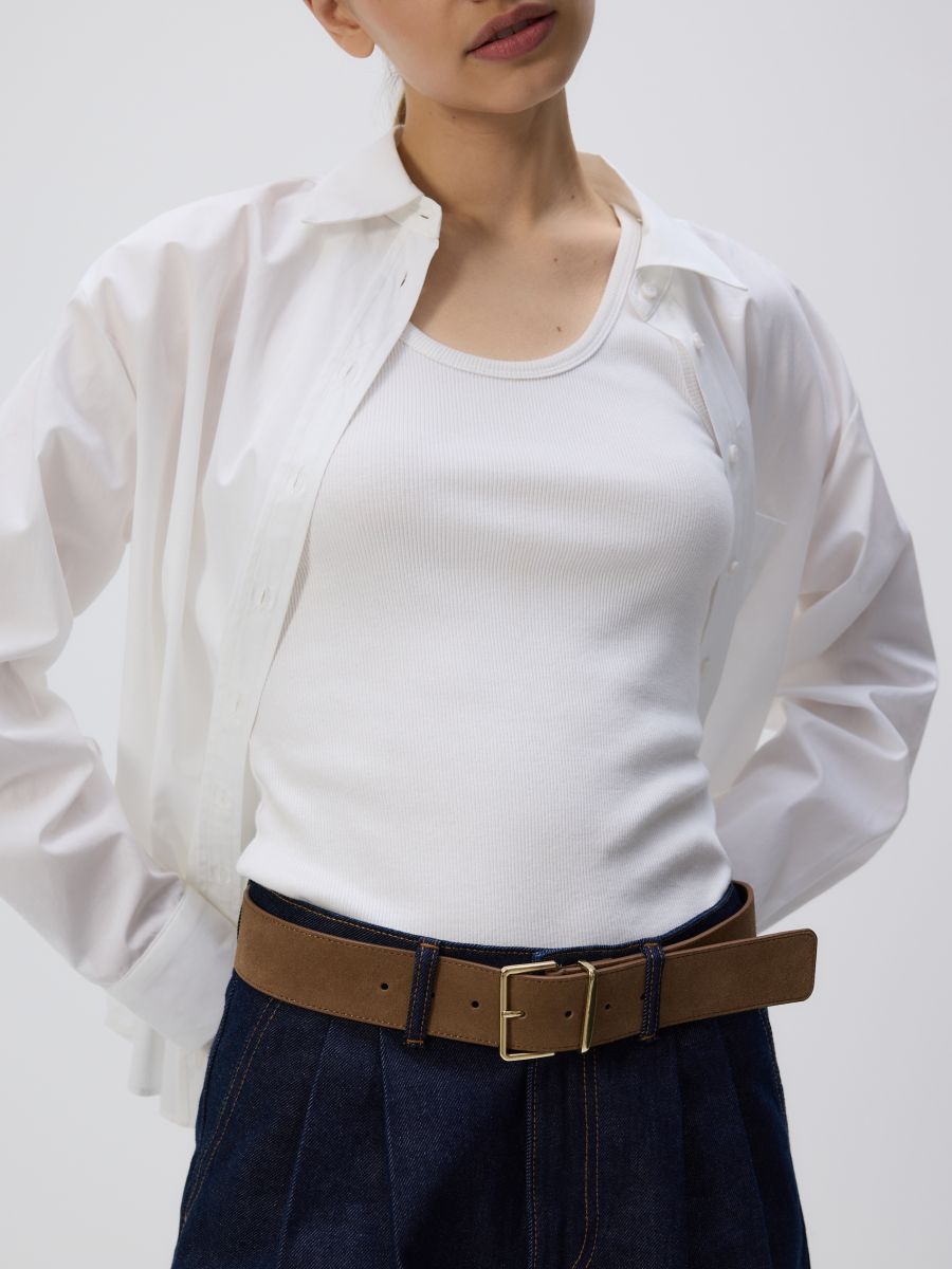 Ceinture en daim avec boucle - brun mordoré - RESERVED - 3