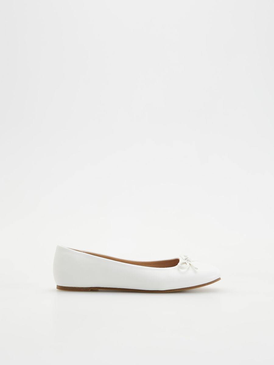 White ballet flats with a bow - white - RESERVED - 5