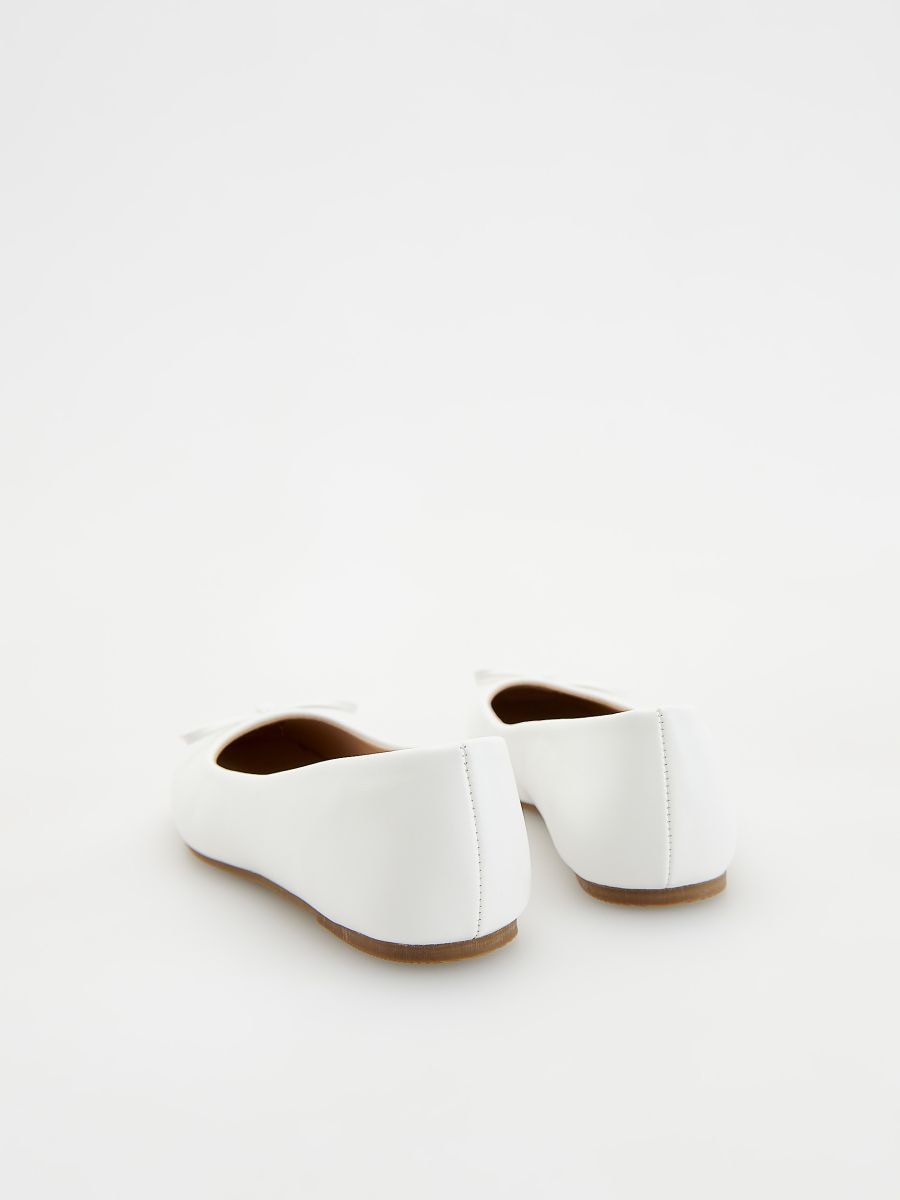 White ballet flats with a bow - white - RESERVED - 4