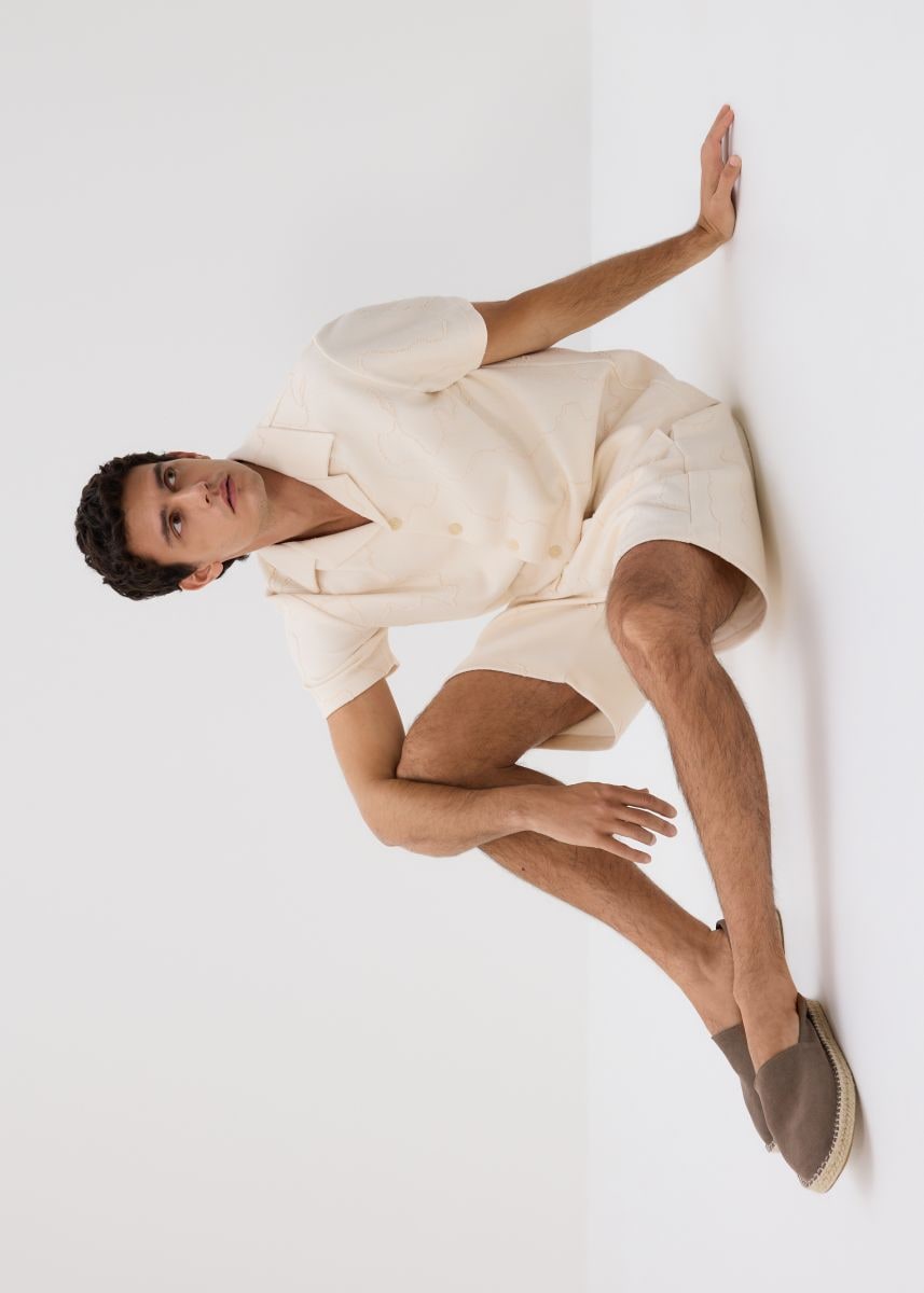 Patterned regular shorts - cream - RESERVED - 4