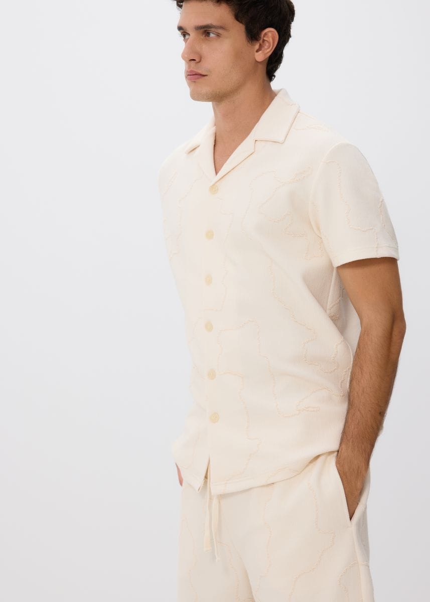 Patterned regular shorts - cream - RESERVED - 2