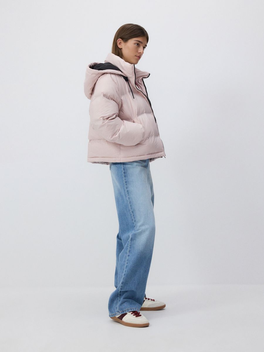 Quilted jacket with hood Color pastel pink - RESERVED