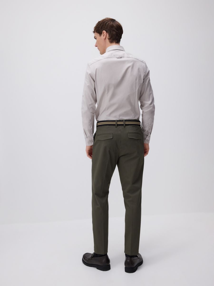 Spodnie chino carrot Kolor ciemnozielony - RESERVED - 629DT-78X