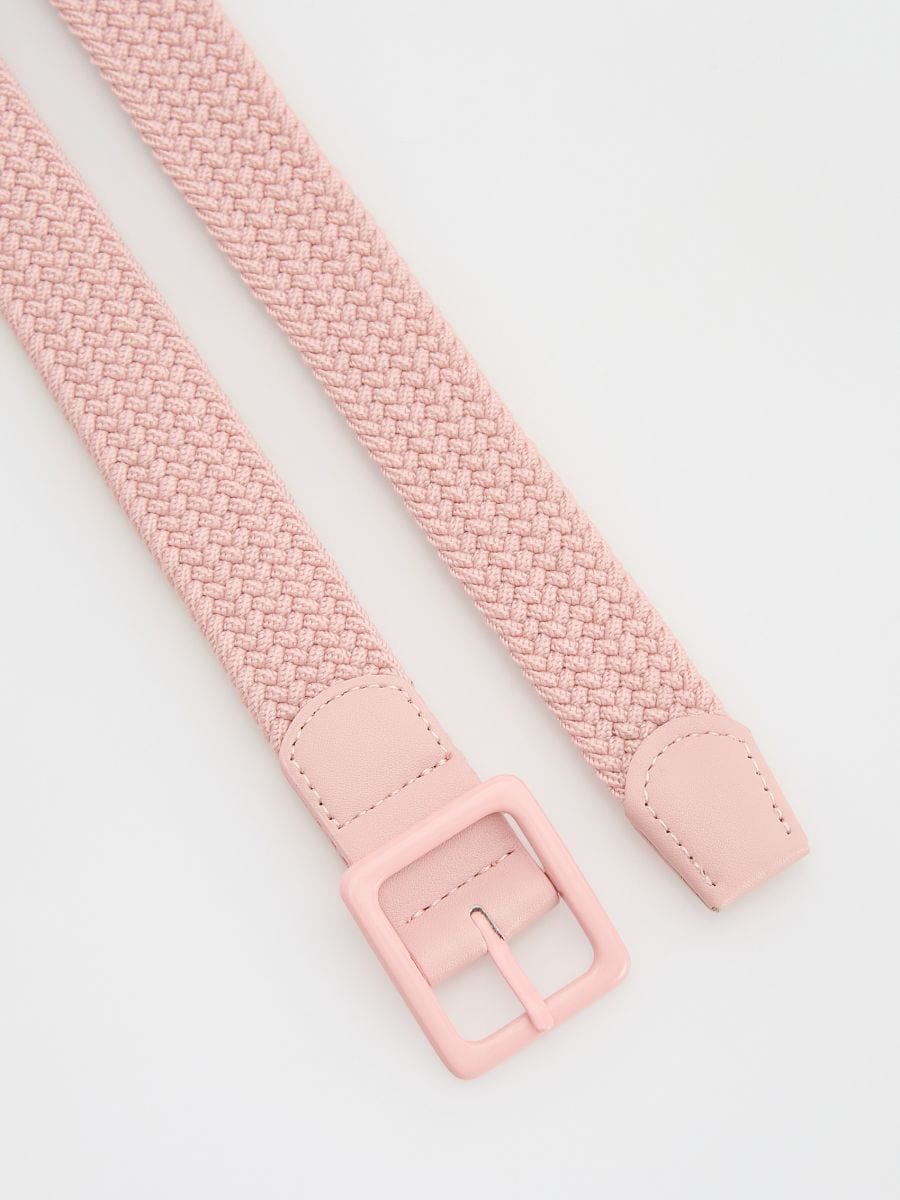 Pleteni kaiš s kopčom - prljavo roze - RESERVED - 4