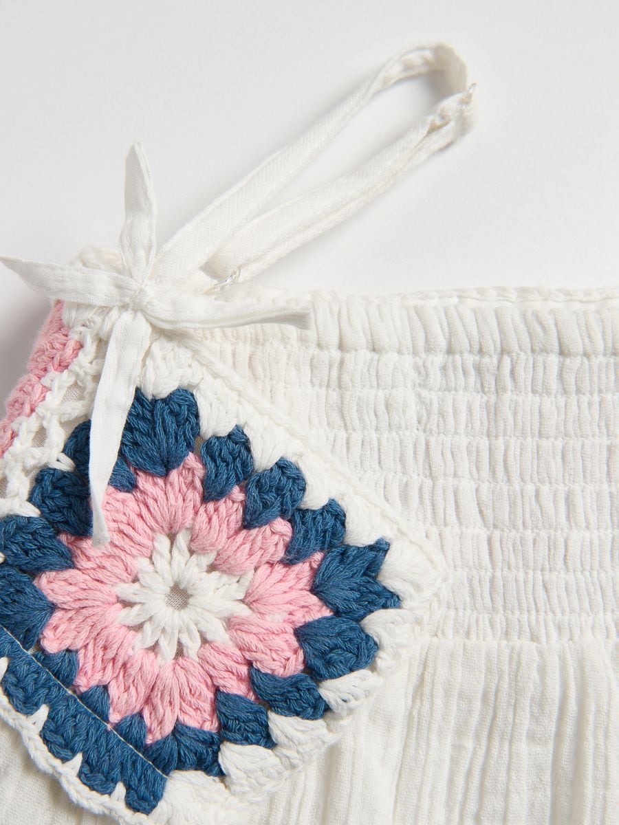 Blouse with decorative appliqué - cream - RESERVED - 2