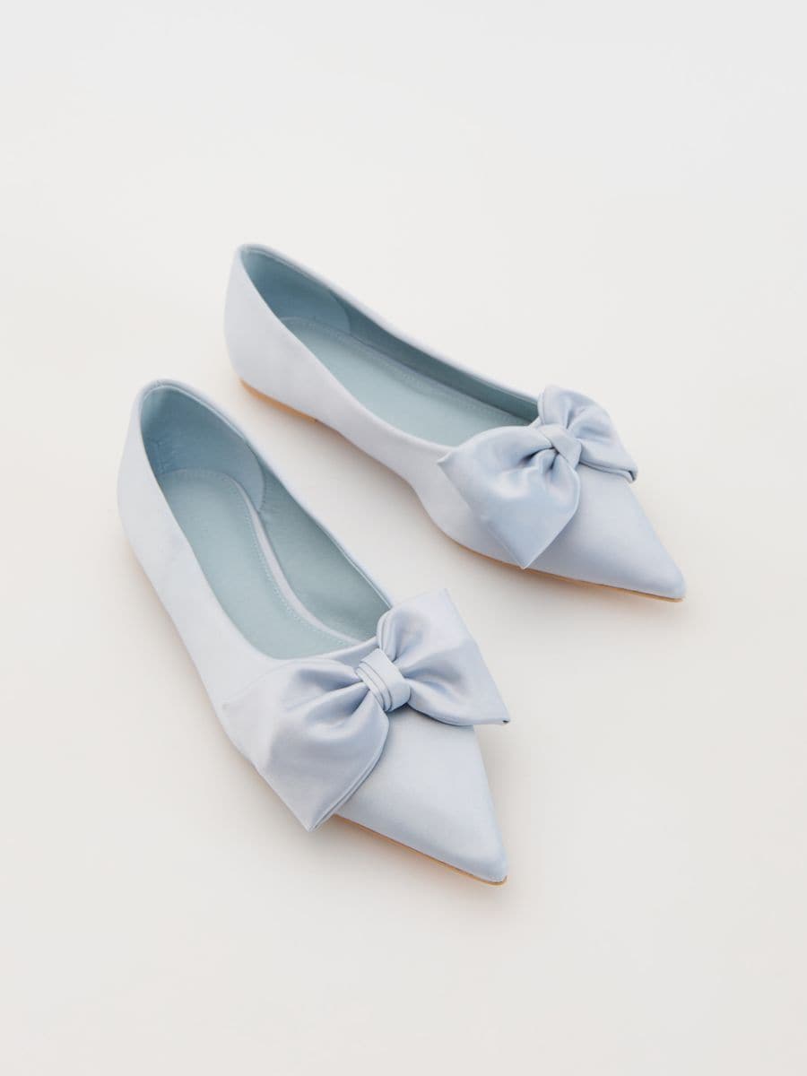 Ballerinas with bow detail - pale blue - RESERVED - 2