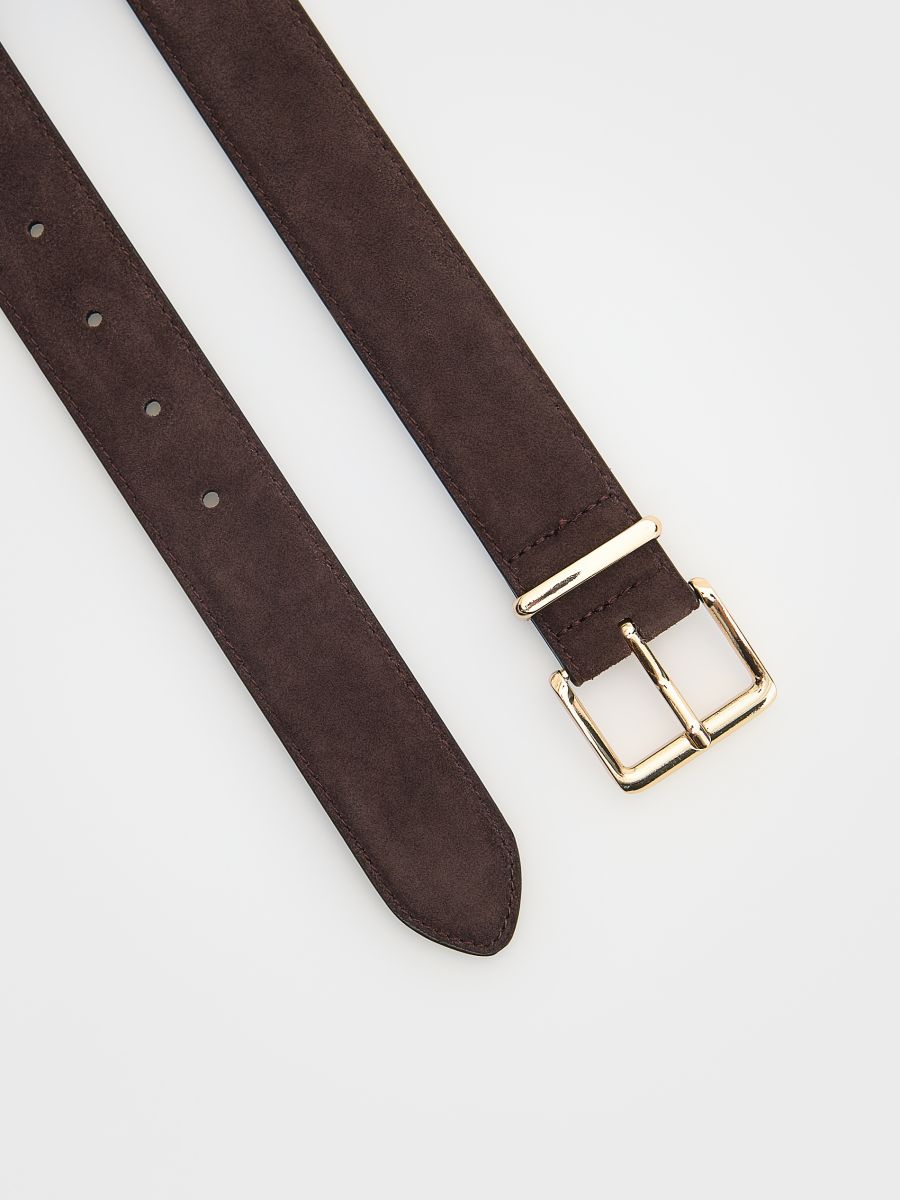Ceinture en daim avec boucle - brun foncé - RESERVED - 2