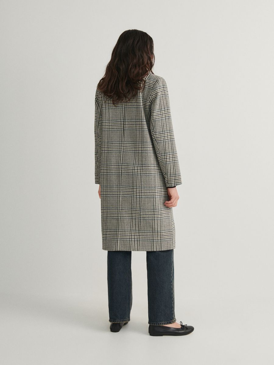 Double breasted check coat - multicolor - RESERVED - 4