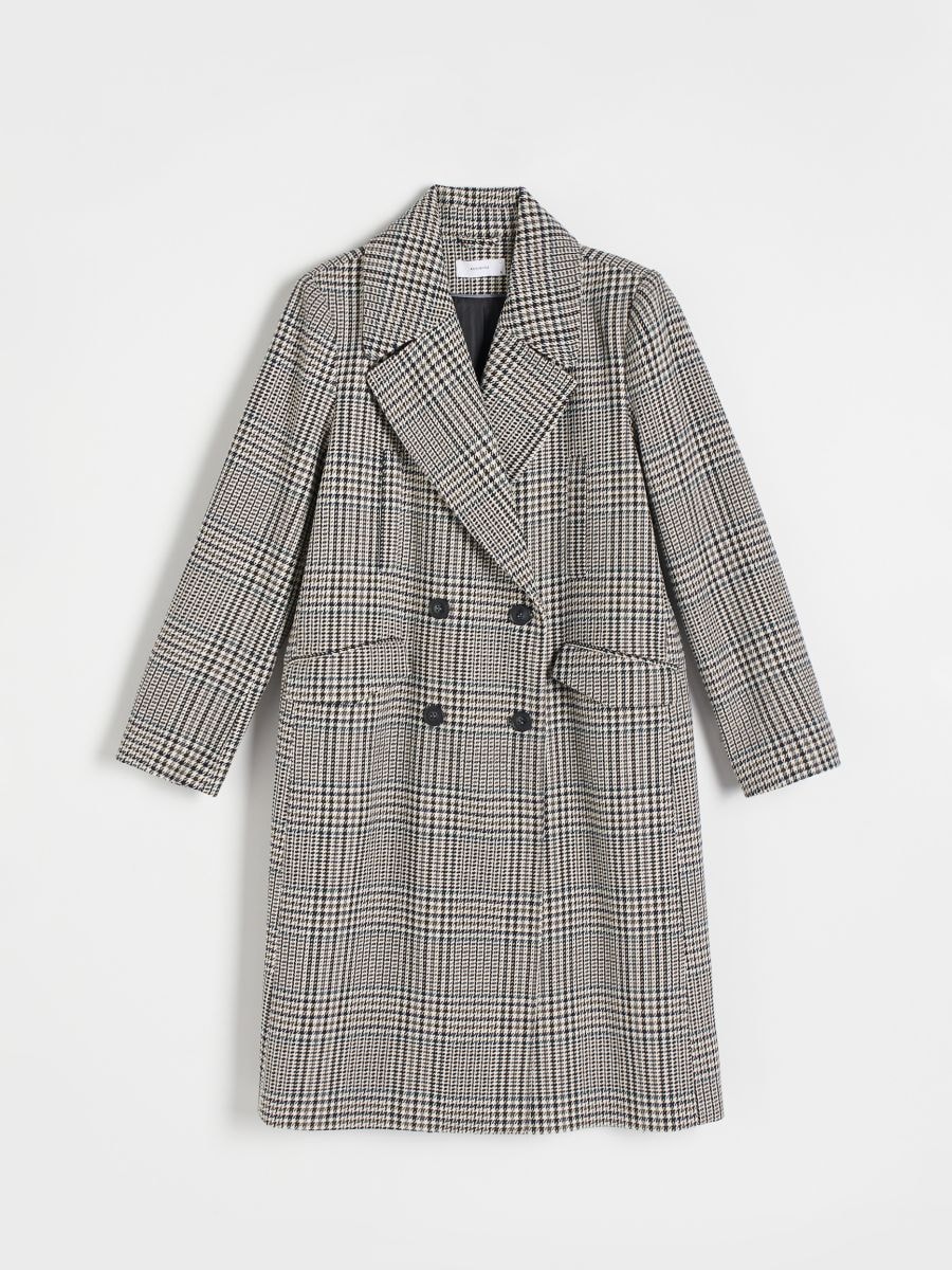 Double breasted check coat - multicolor - RESERVED - 5