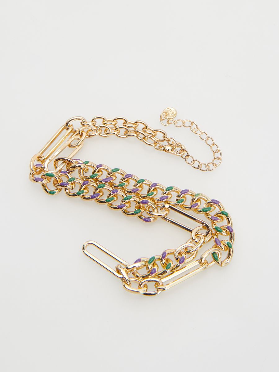 Necklace with eyelets - multicolor - RESERVED - 3