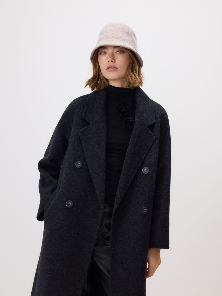 Vilnonė kibiro formos skrybėlė - kviečių - RESERVED