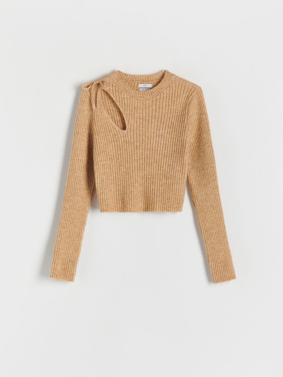 Pullover mit Dekorativem Schnitt Farbe beige - RESERVED - 6329B-80M