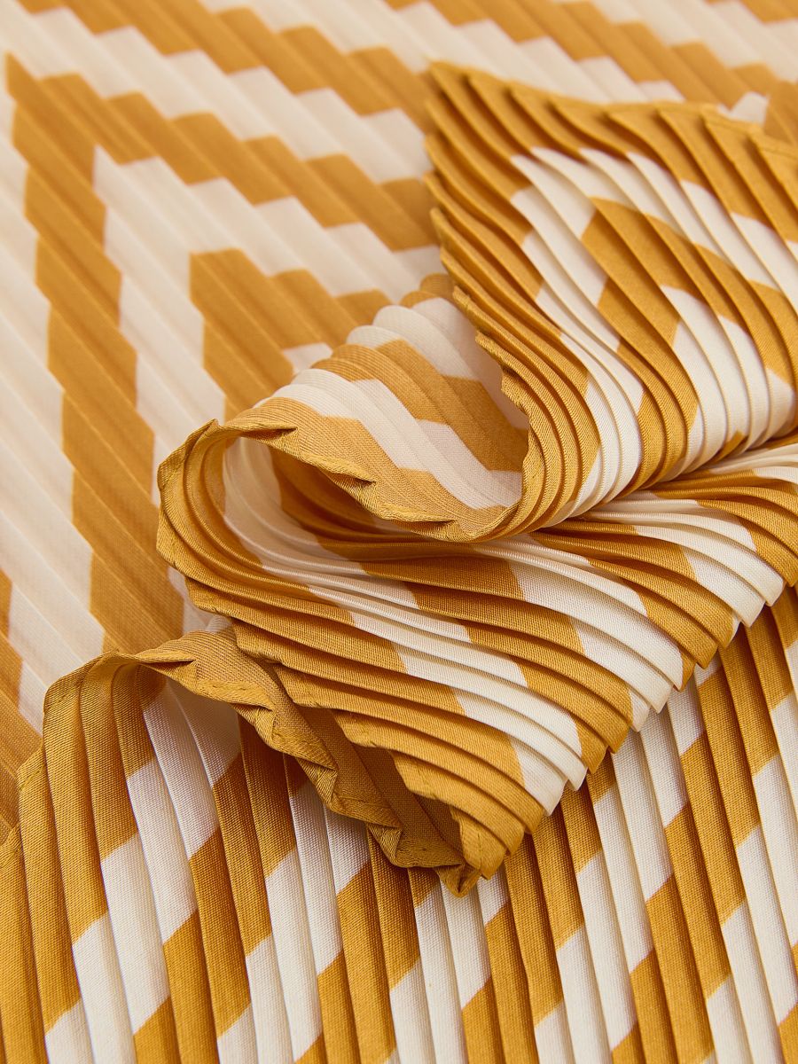 Pleated stripe neckerchief - yellow - RESERVED - 2