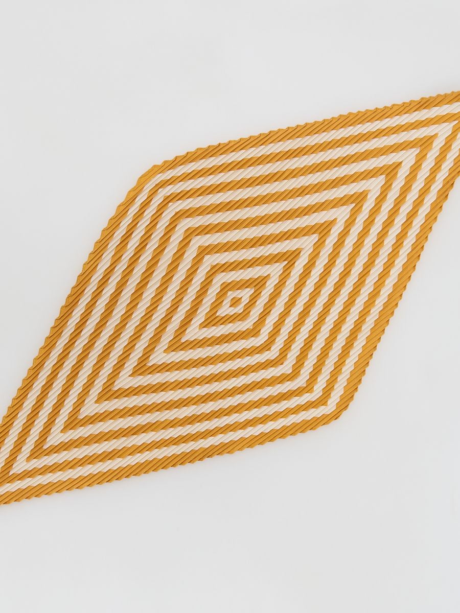 Pleated stripe neckerchief - yellow - RESERVED - 3