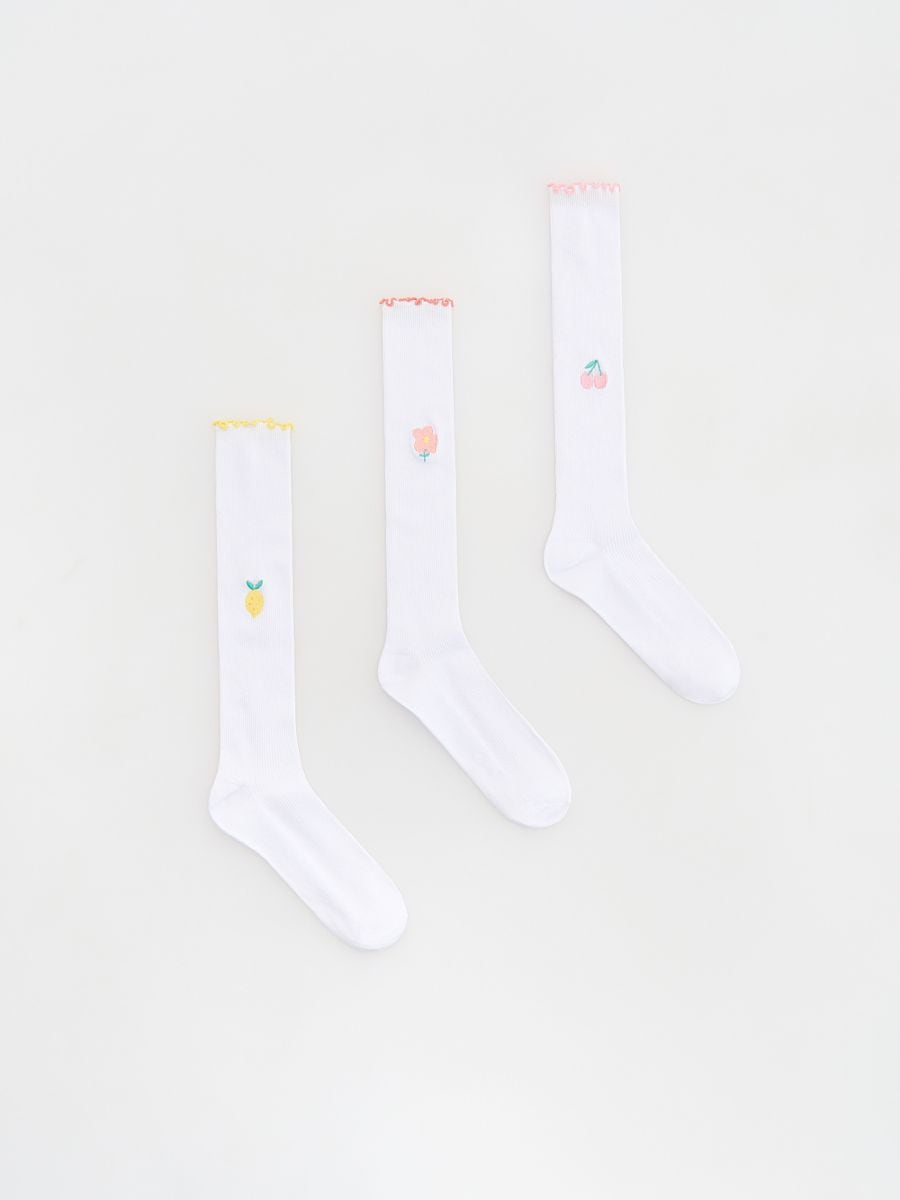 GIRLS` KNEE-LENGTH SOCKS - wit - RESERVED