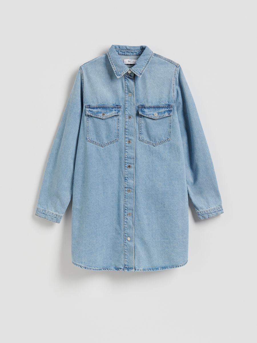 Denim mini dress - blue - RESERVED