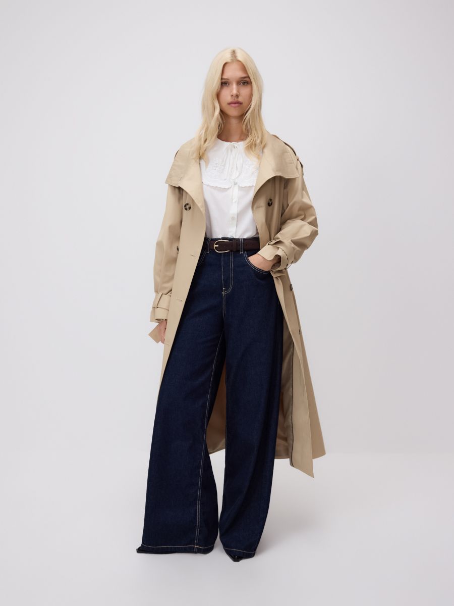Wide leg jeans - navy - RESERVED