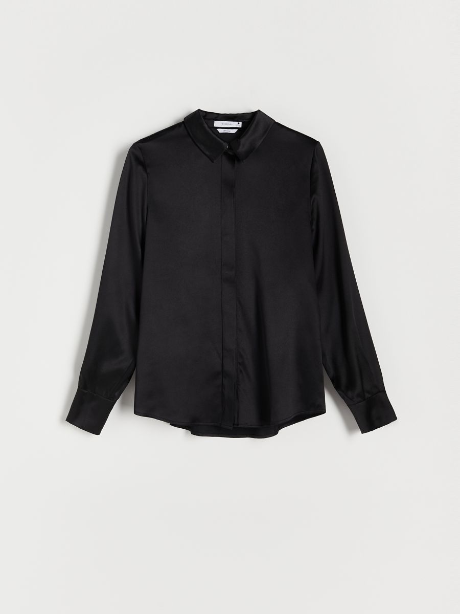 Overhemd met een hoog zijdegehalte - zwart - RESERVED