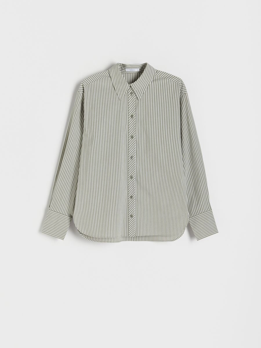 Camicia in cotone - verde oliva chiaro - RESERVED - 3