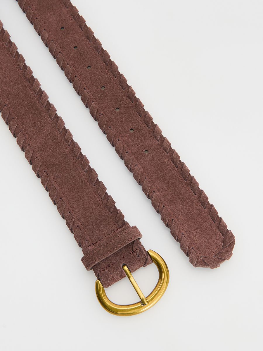 Ceinture en daim avec boucle - brun foncé - RESERVED - 2
