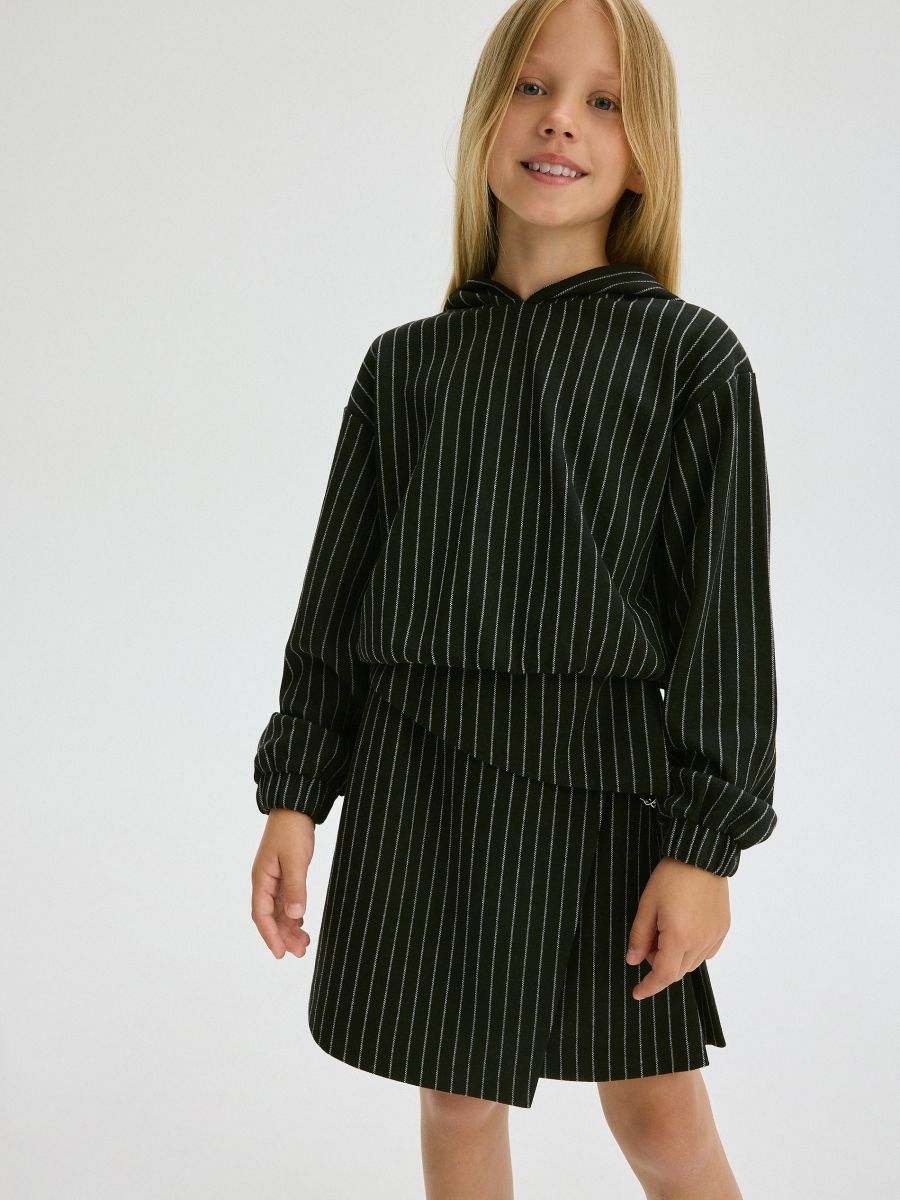 Felpa con righe - nero - RESERVED - 3