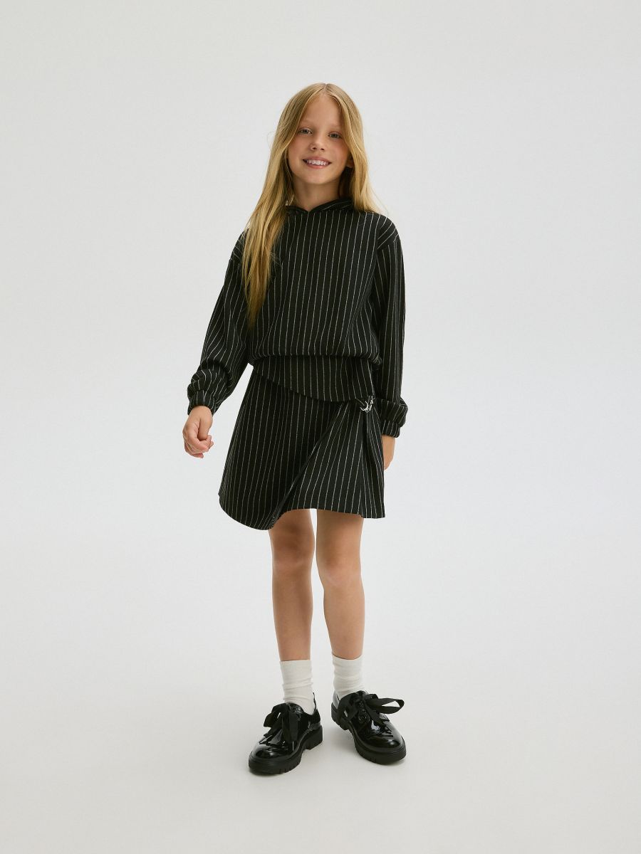 Felpa con righe - nero - RESERVED - 7