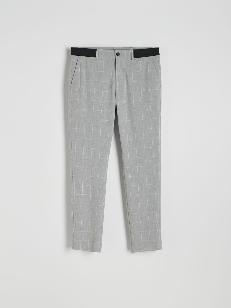 Pantalon chino à carreaux - Gris clair - RESERVED