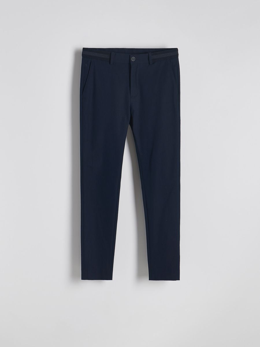 Chino slim fit trousers - navy - RESERVED