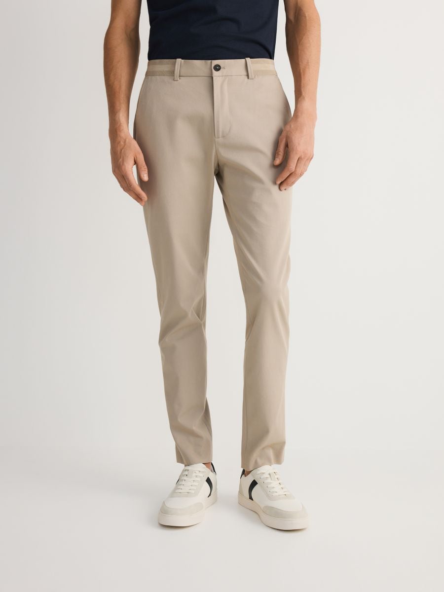 Chino slim fit trousers - beige - RESERVED
