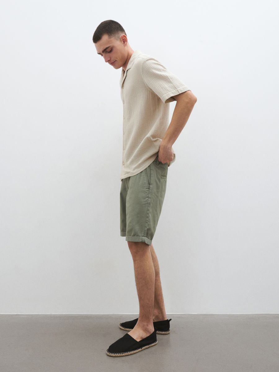 Plain chino shorts - yellow green - RESERVED - 3