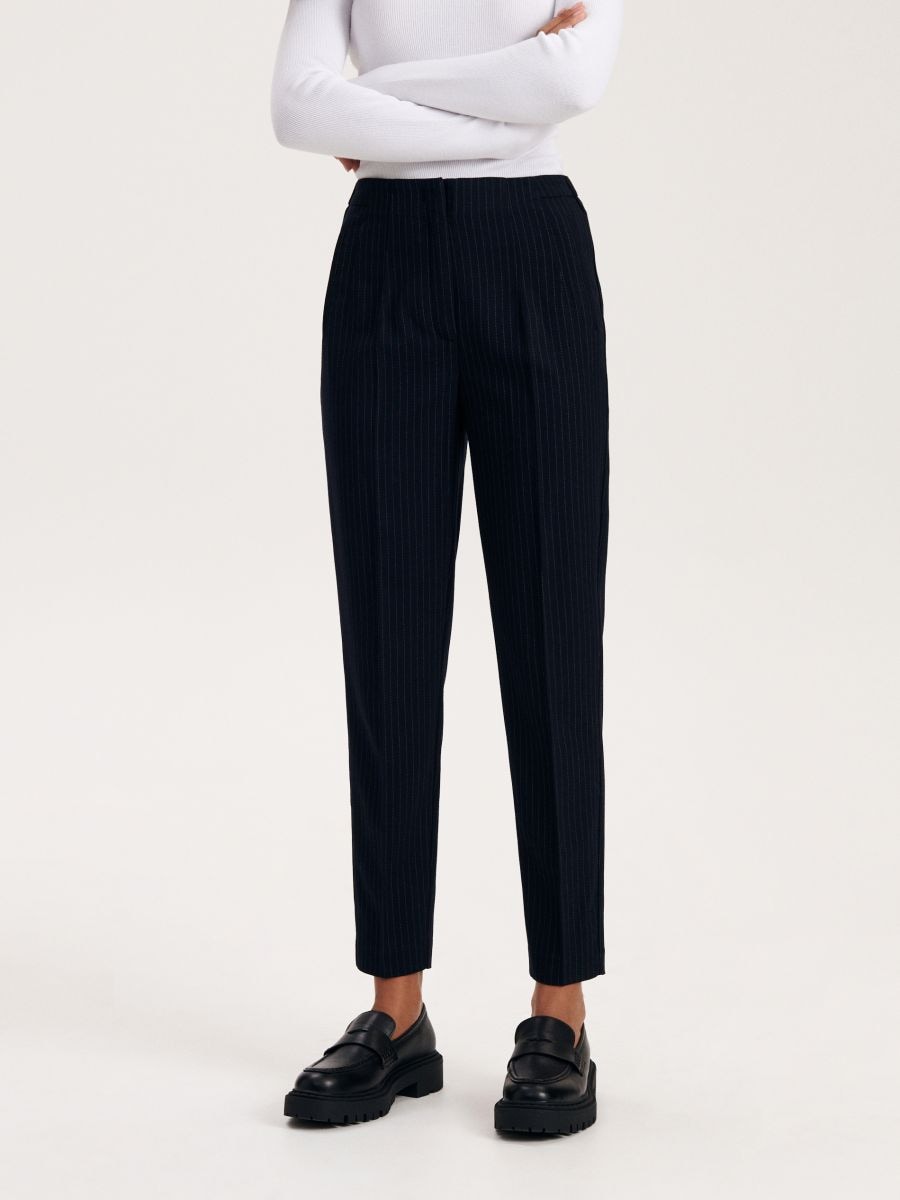 Trousers with pressed crease - multicolor - RESERVED - 2