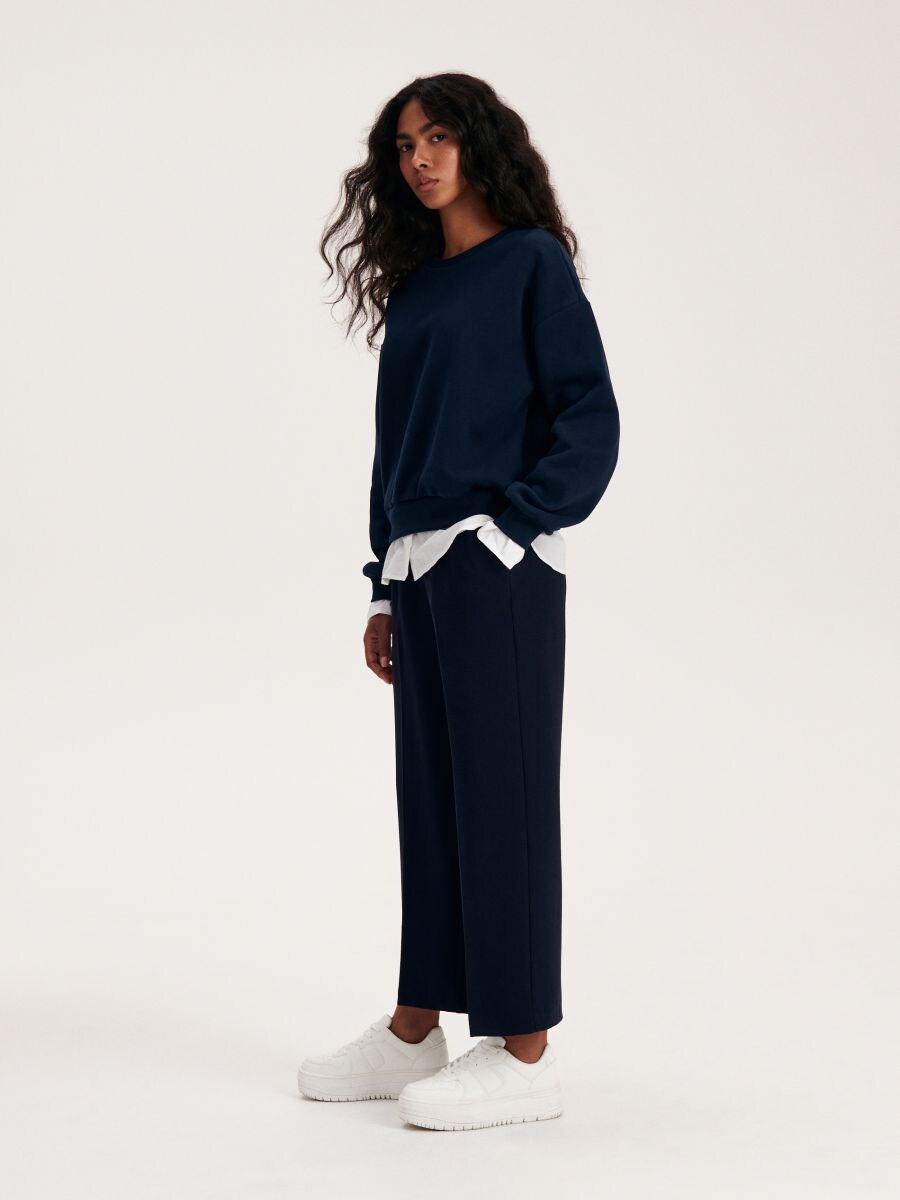 Trousers with pressed crease - navy - RESERVED - 3