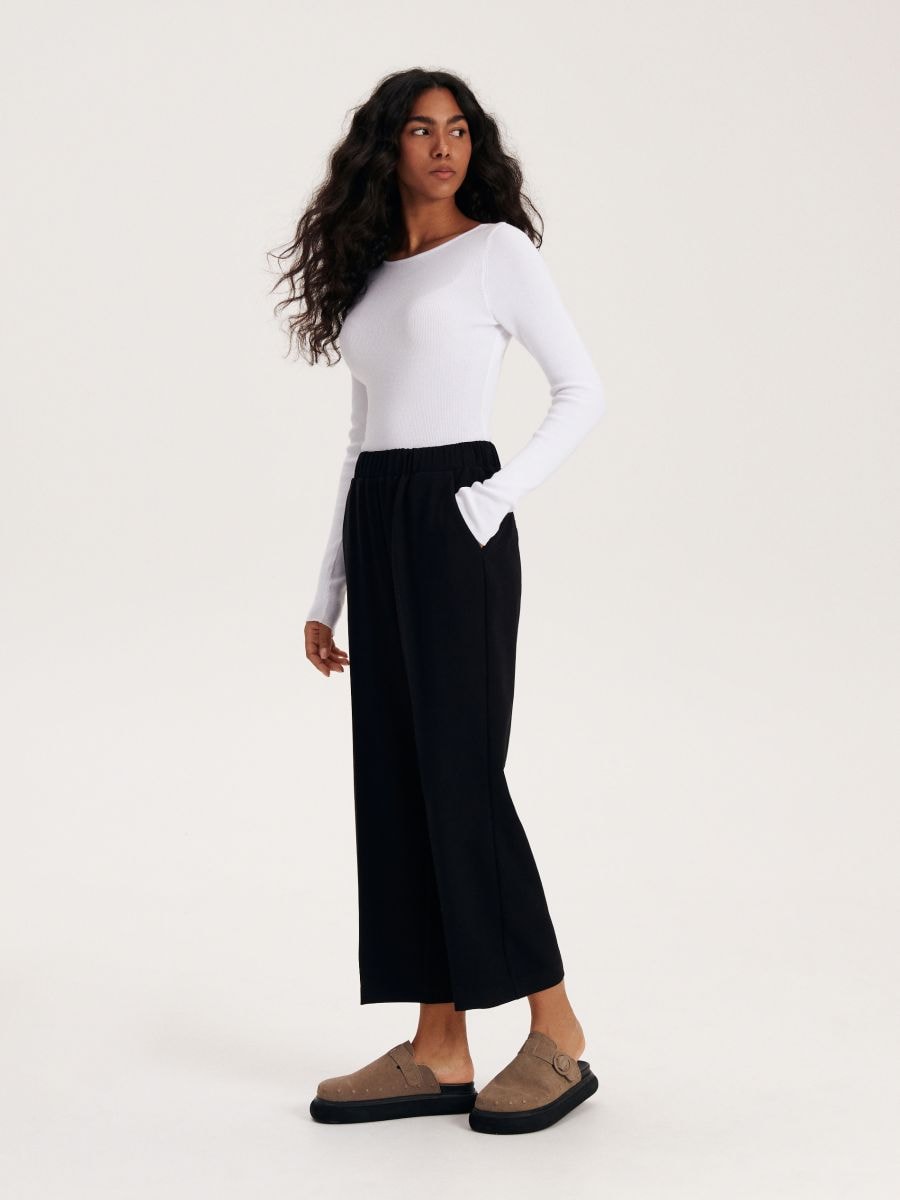 Trousers with pressed crease - black - RESERVED - 3