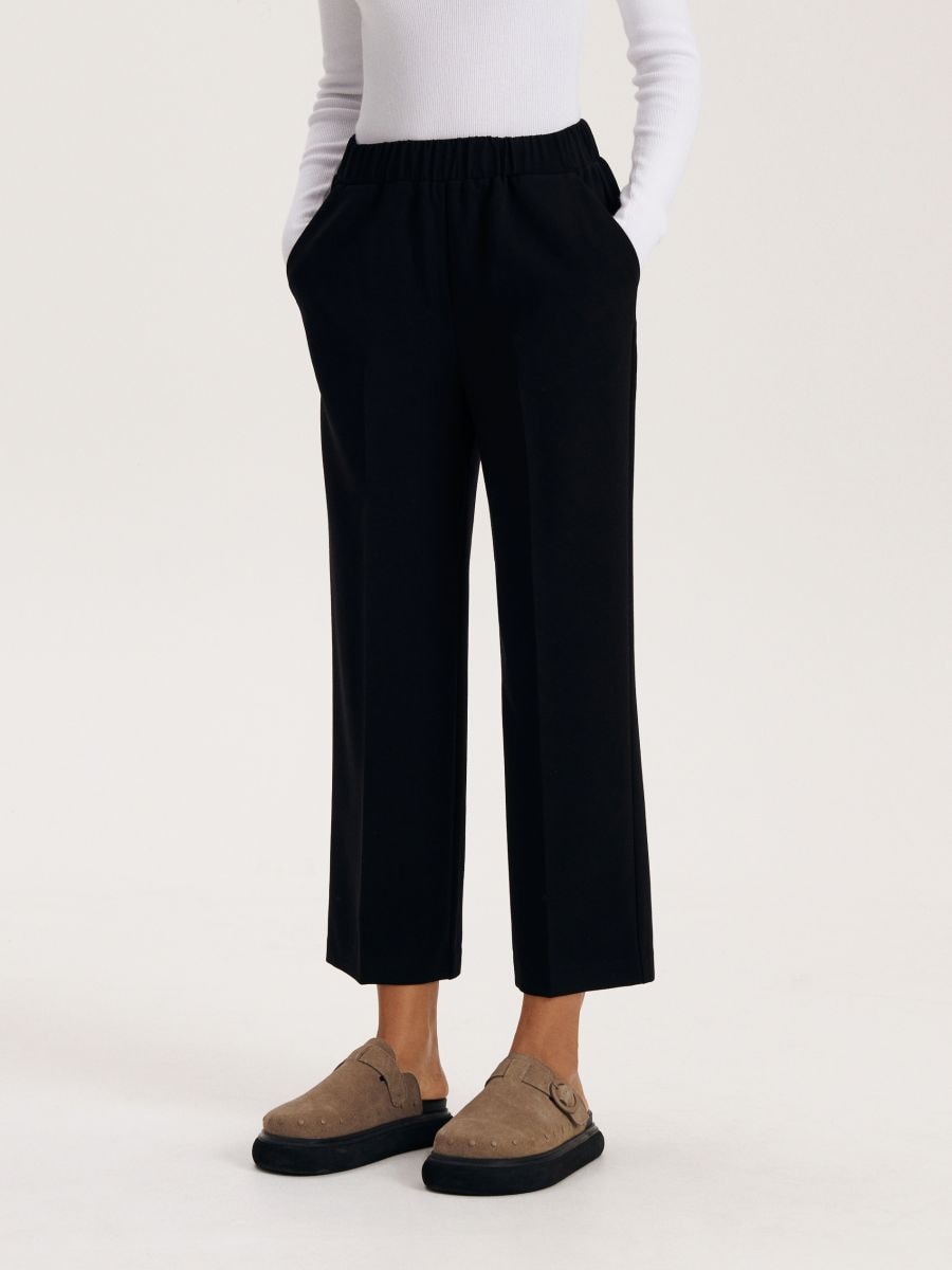 Trousers with pressed crease - black - RESERVED - 2