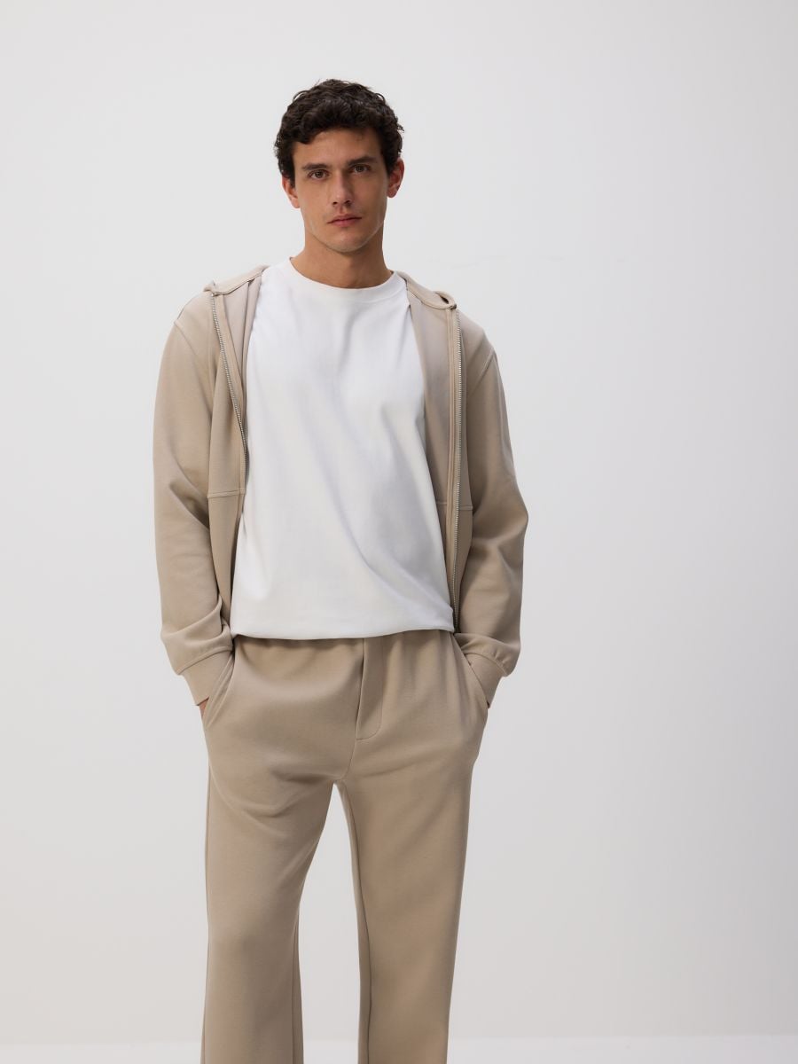 Regular fit tracksuit bottoms - beige - RESERVED - 3