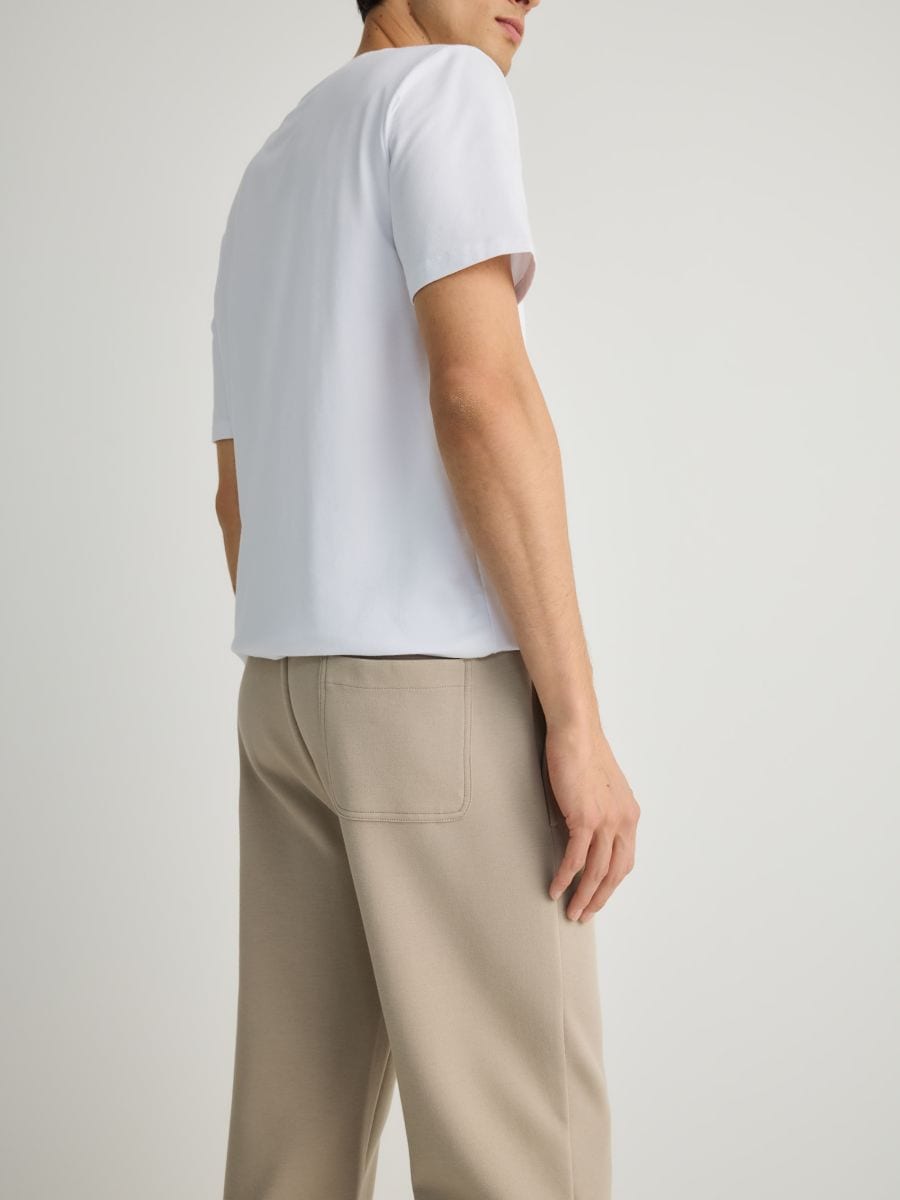 Regular fit tracksuit bottoms - beige - RESERVED - 4