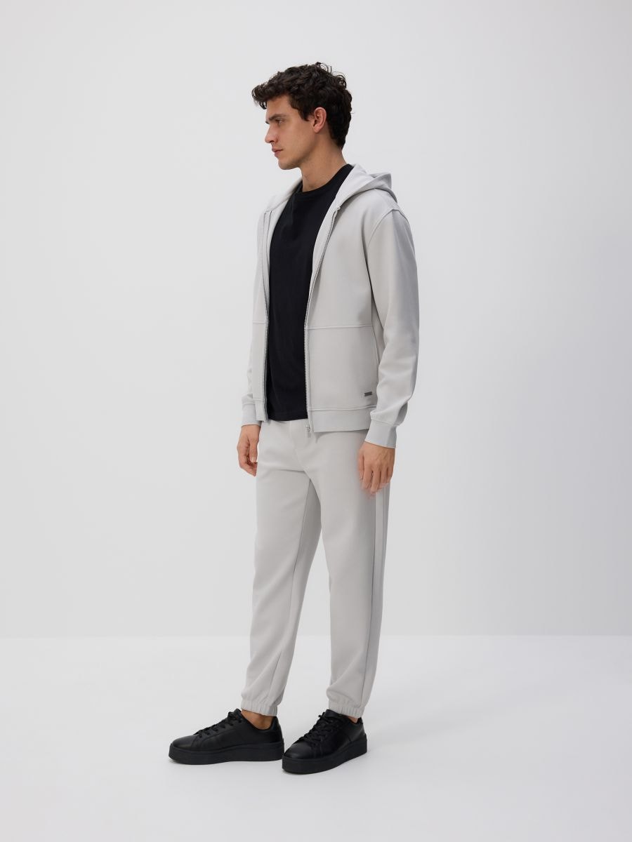 Regular fit tracksuit bottoms - light grey - RESERVED - 2