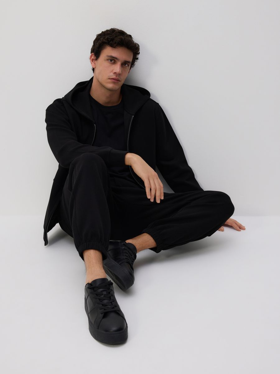 Regular fit tracksuit bottoms - black - RESERVED - 2