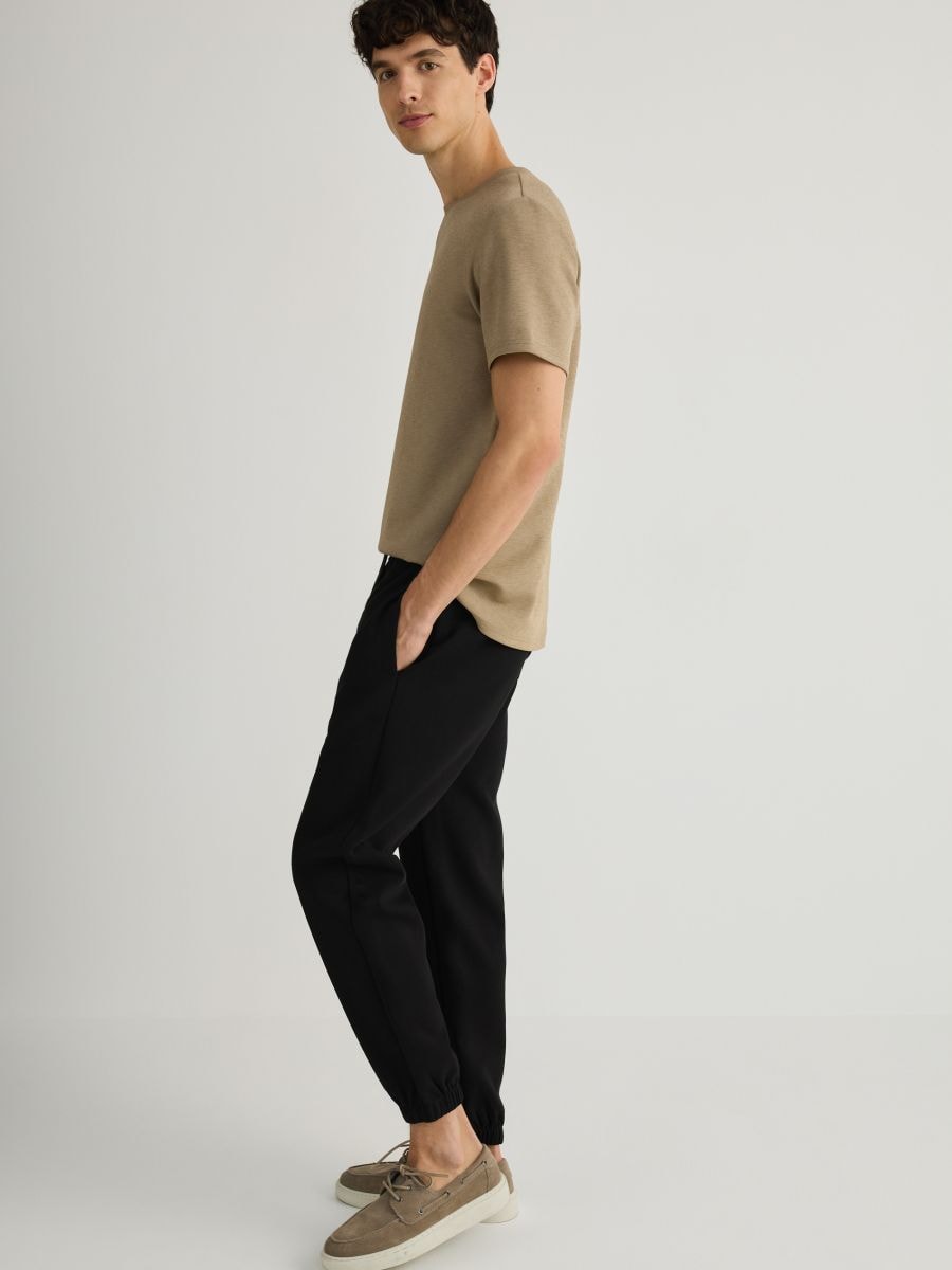 Regular fit tracksuit bottoms - black - RESERVED - 3