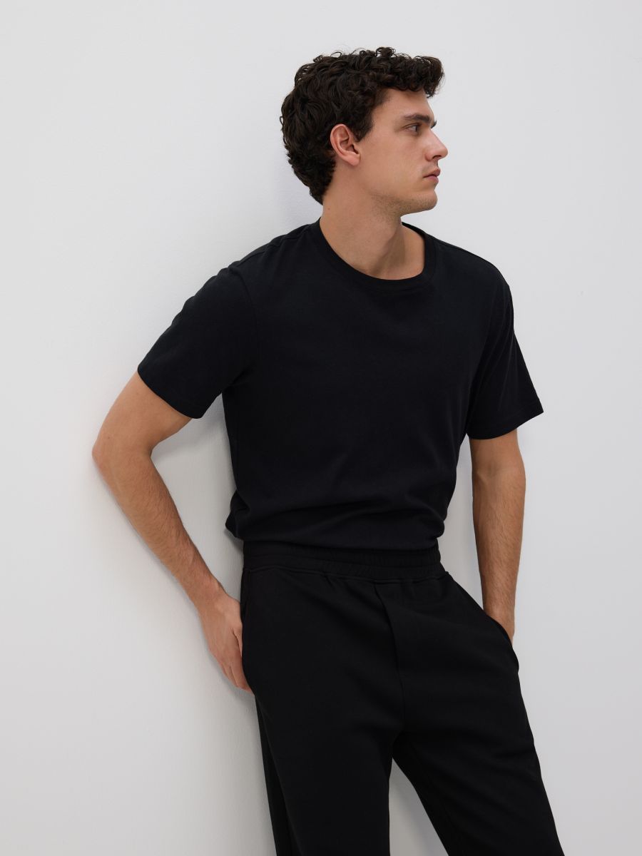 Regular fit tracksuit bottoms - black - RESERVED - 3