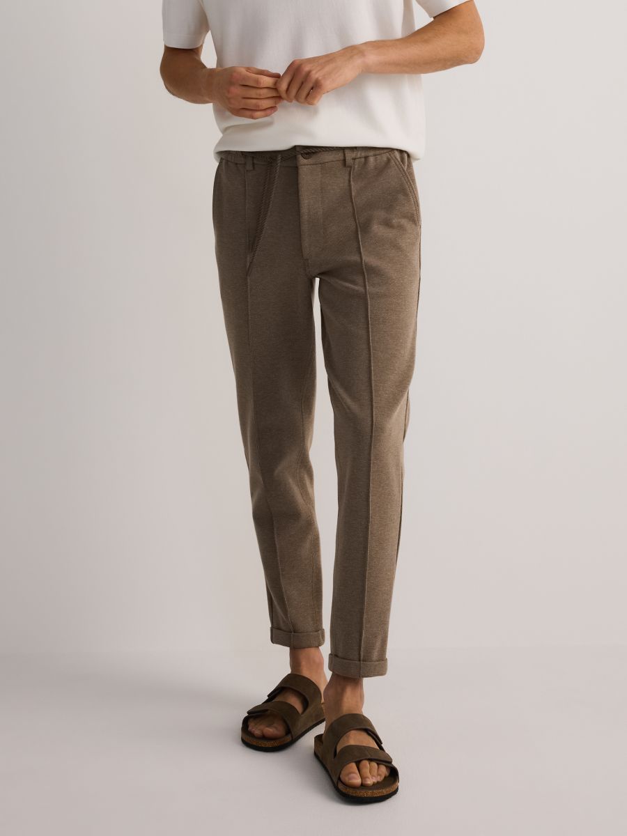 Chino slim pantalone - bež - RESERVED