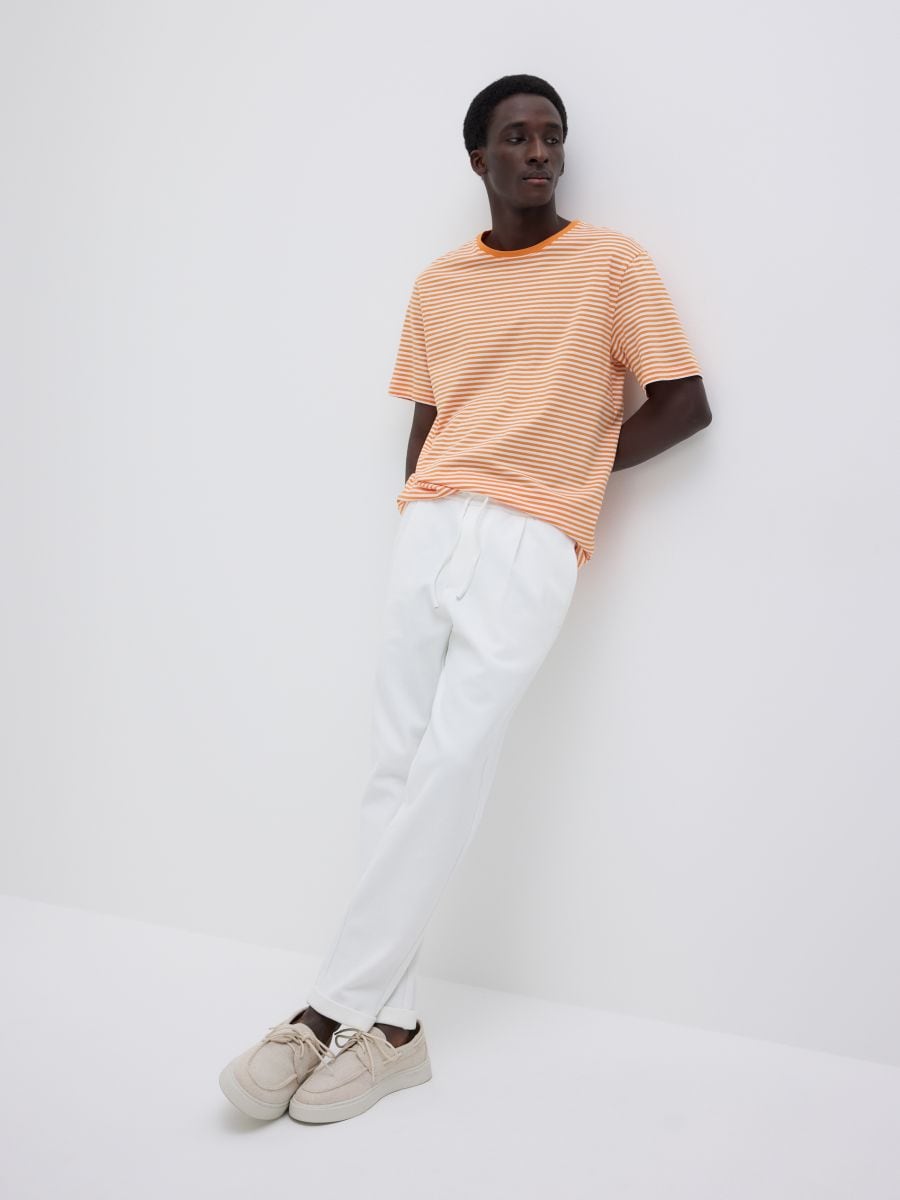 Joggers with tie up waist - cream - RESERVED - 2