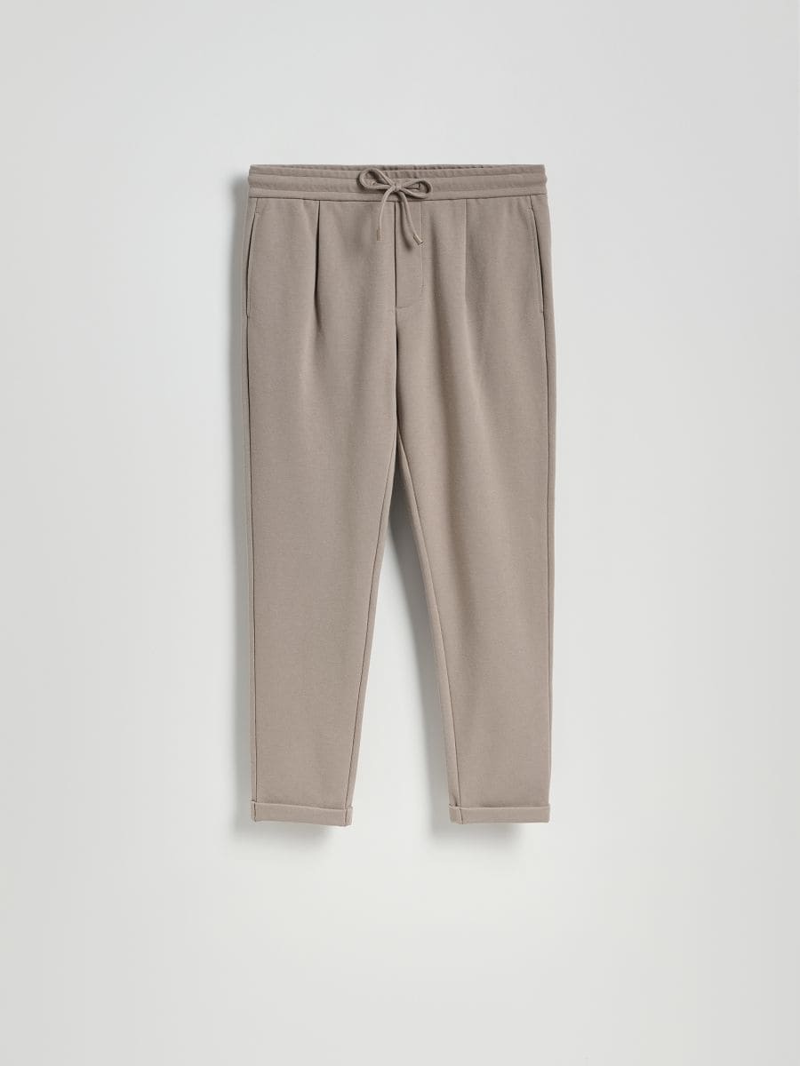 Joggers with tie up waist - beige - RESERVED - 6