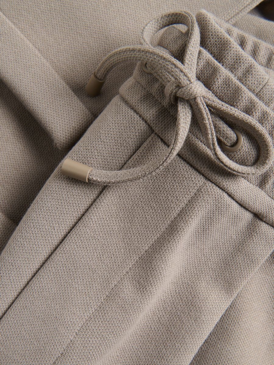 Joggers with tie up waist - beige - RESERVED - 7