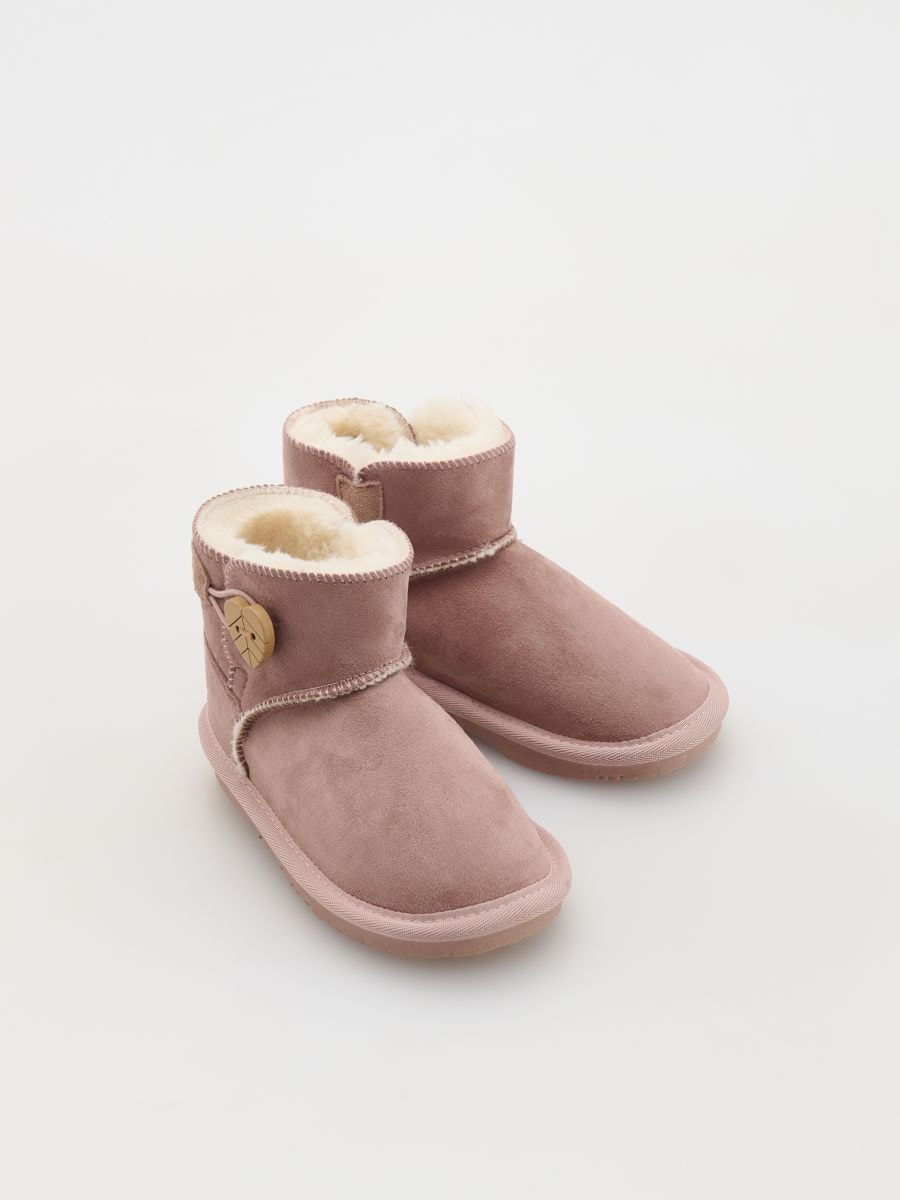 Lined "ugg style" ankle boots - dusty rose - RESERVED