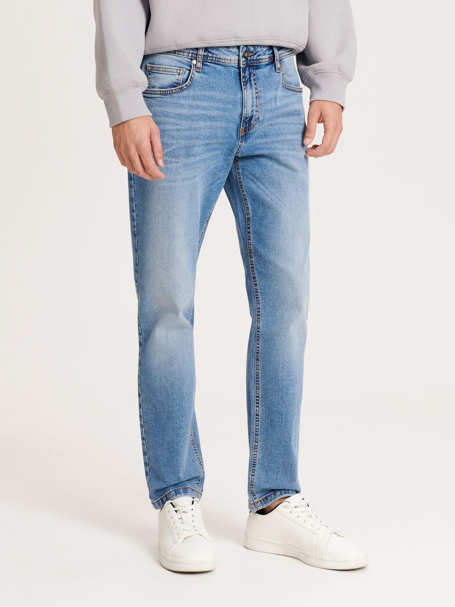 logboek Fotoelektrisch Delegeren Slim jeans met wash-effect KLEUR BLAUW - RESERVED - 6464H-50J