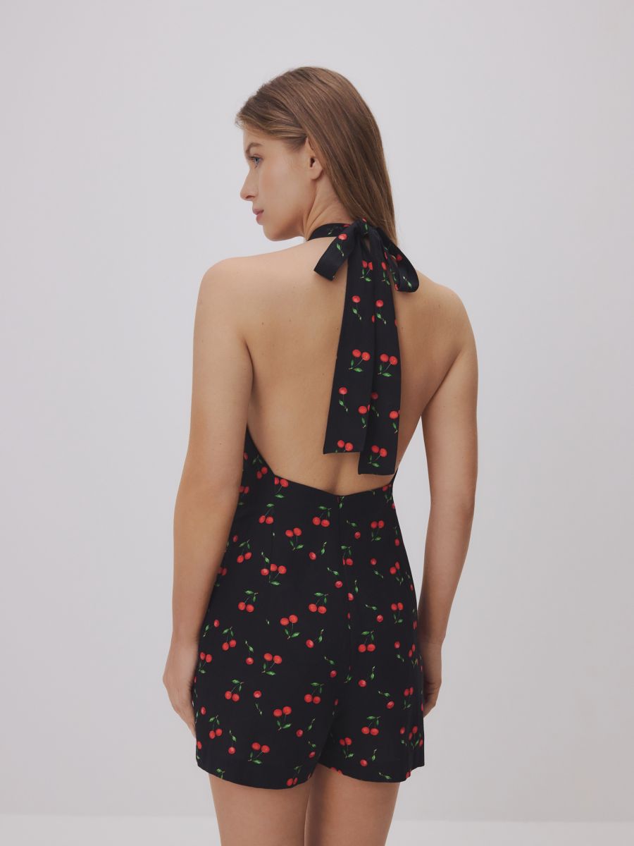 Linen blend playsuit - black - RESERVED - 3