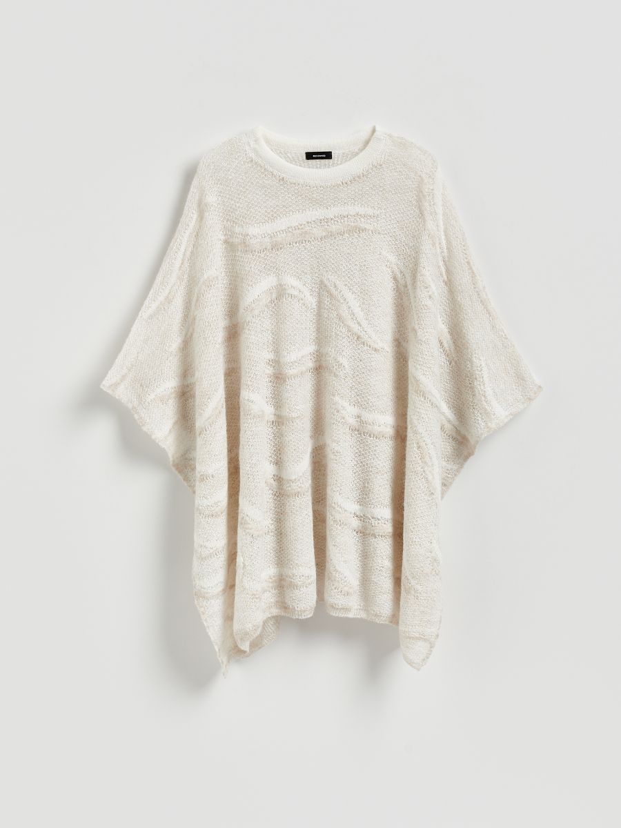 Wool blend poncho - cream - RESERVED