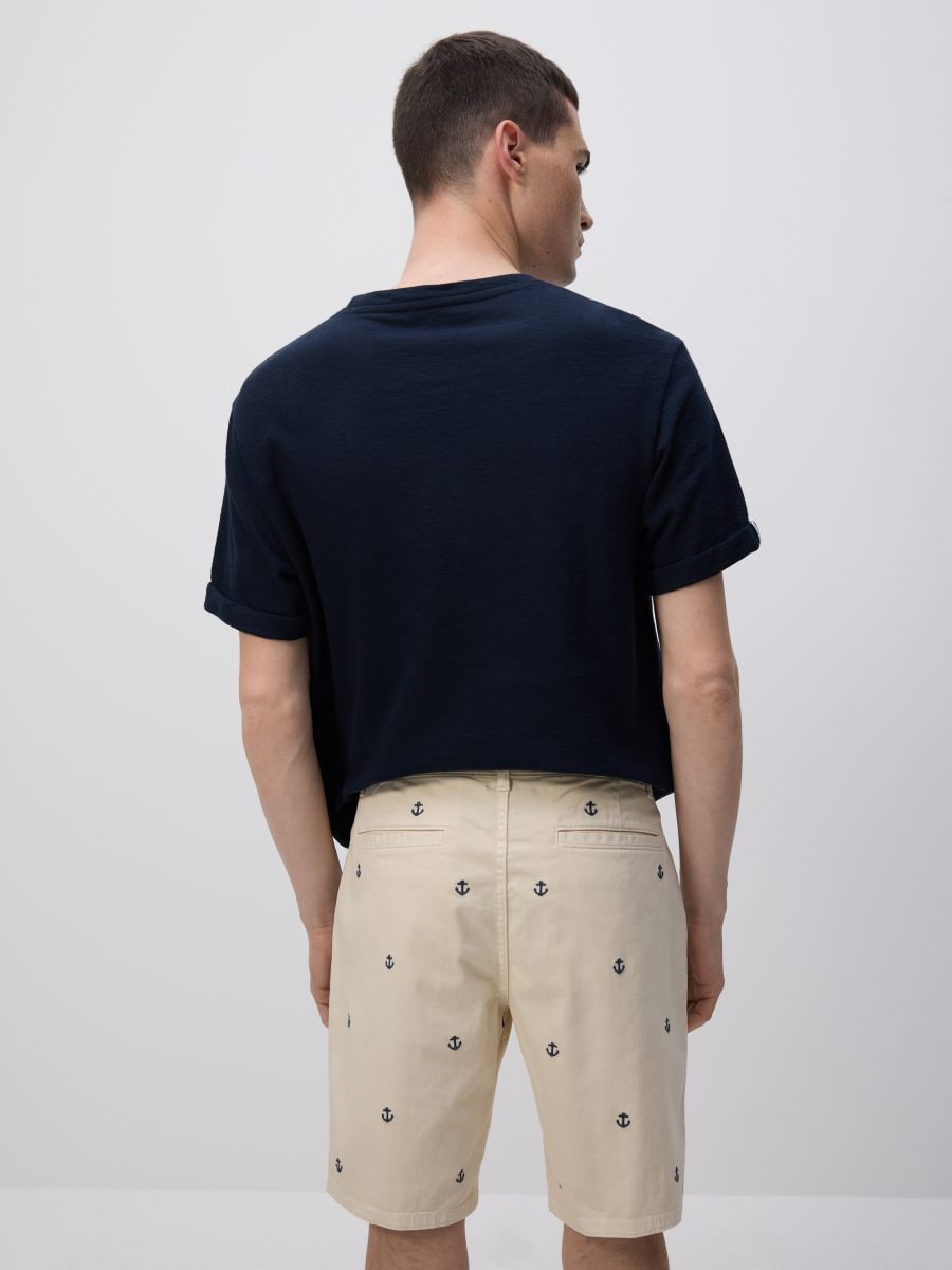 Regular shorts with embroidery detail - beige - RESERVED - 4