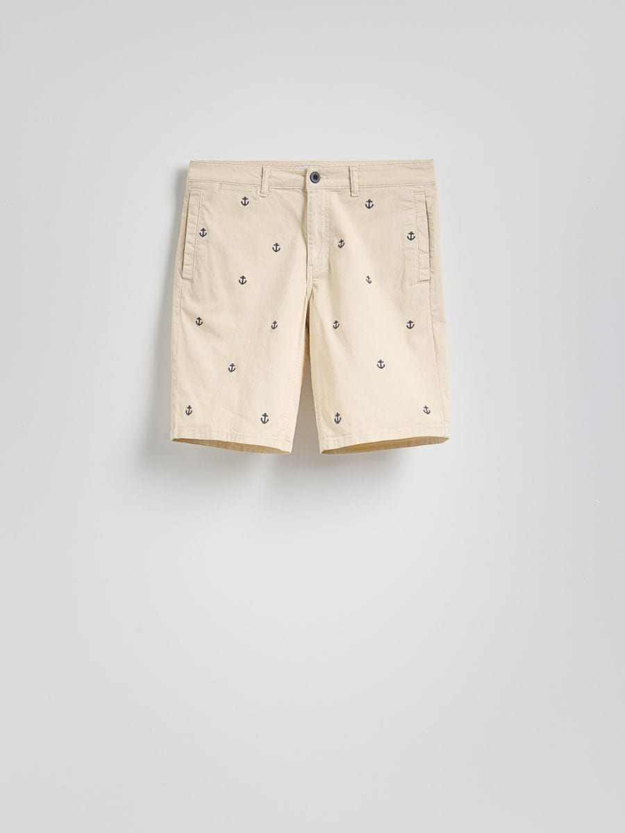 Regular shorts with embroidery detail - beige - RESERVED - 5
